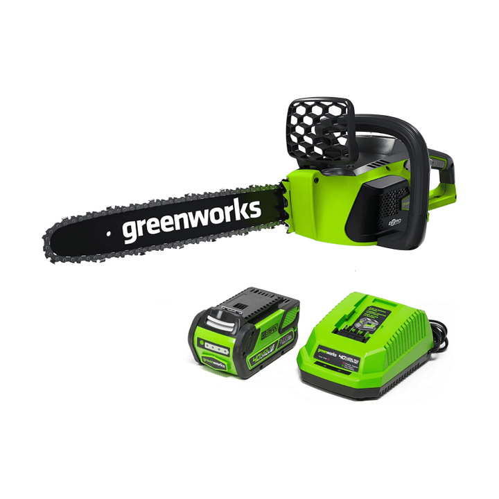 Greenworks 40V 16 Inch Brushless Cordless Chainsaw, Battery And Charger Included