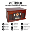 Victrola 8-in-1 Classic Bluetooth Record Player With USB Encoding & 3-Speed Turntable