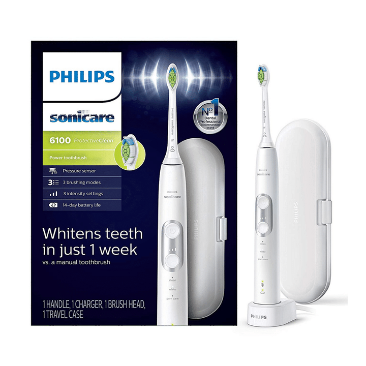Philips Sonicare HX6877/21 ProtectiveClean 6100 Rechargeable Electric Toothbrush, White