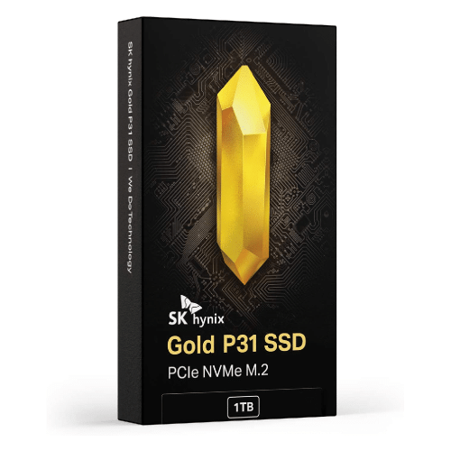 SK Hynix Gold P31 PCIe NVMe Gen3 M.2 2280 Internal SSD, 1TB NVMe, Up to 3500MB/S