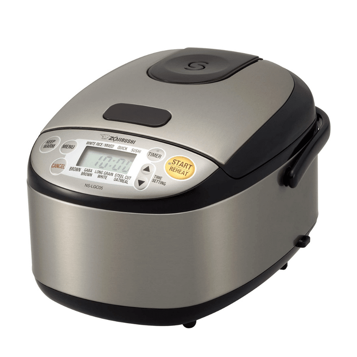 Zojirushi NS-LGC05XB Micom Rice Cooker & Warmer, 3-Cups (Uncooked), Stainless Black