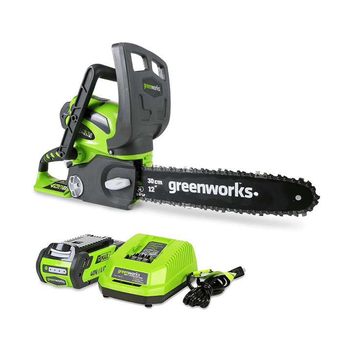 Greenworks 12-Inch 40V Cordless Chainsaw, 2.0 AH Battery and Charger Included