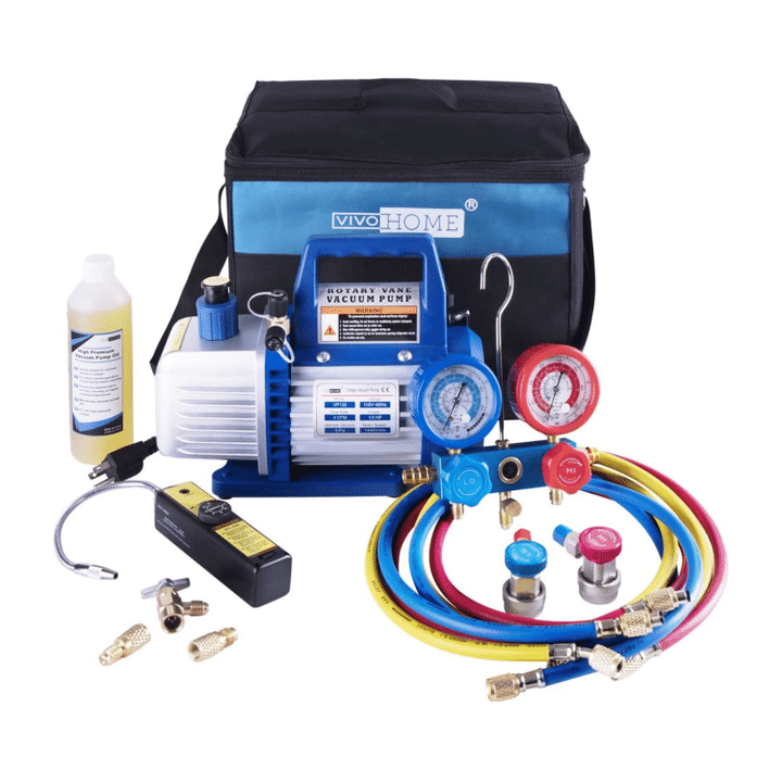Vivohome 110V 1/3 HP 4CFM Single Stage Rotary Vane Air Vacuum Pump Set Kit