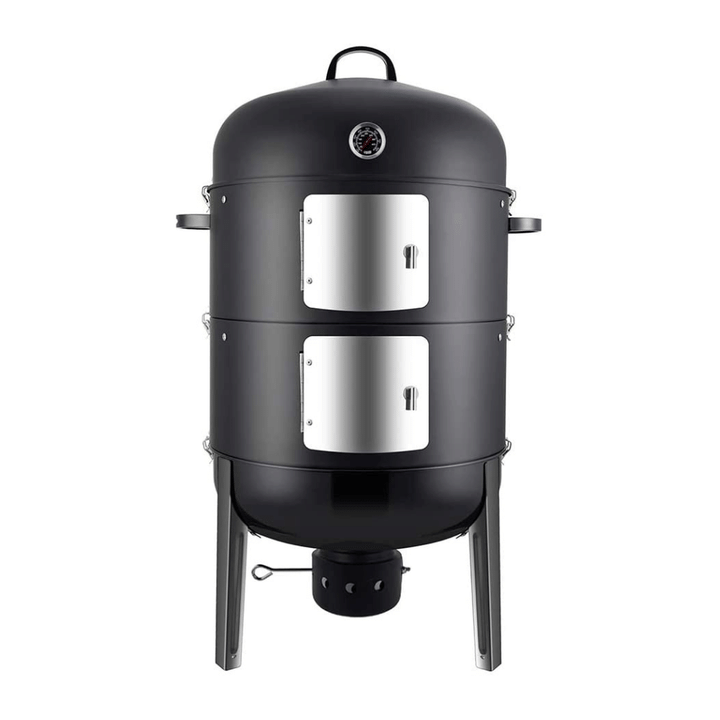 Realcook Charcoal BBQ Smoker Grill, 20 Inch Vertical Smoker for Outdoor Cooking Grilling