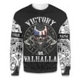 Viking Warrior Nordic Mythology American Skull Victory Or Valhalla Personalized All Over Print Sweatshirt