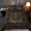 Viking Celtic Pattern Vegvisir Circle With Nordic Border Customized All Over Print Bedding Set