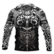 Viking Old Norse Double Axe With Skull Art Customized All Over Print Zip Hoodie