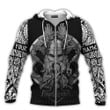 Viking Old Norse Warrior Art Odin The Allfather Bronze Customized All Over Print Zip Hoodie