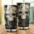 Viking Skull Art With Vegvisir Symbol Of The Old Norse Victory Or Valhalla All Over Print Tumbler