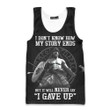 Viking Art Warrior Old Norse Mythology Never Say Gave Up Customized All Over Print Tank Top