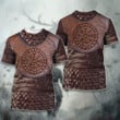 Viking Wood And Rattan Old Norse Armor Vegvisir All Over Print T-Shirt