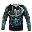 Viking Warrior Victory Or Valhalla Broken Horn Skull Customized All Over Print Hoodie