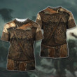 Viking Warrior Fur And Leather Nordic Armor Costume All Over Print T-Shirt