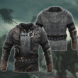 Viking Warrior Chain Metal And Wolf Fur Nordic Armor Costume All Over Print Hoodie