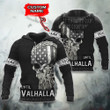 The Viking Skull Us Flag Until Valhalla Nordic Pride Customized All Over Print Hoodie