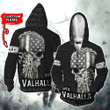 The Viking Skull Us Flag Until Valhalla Nordic Pride Customized All Over Print Zip Hoodie