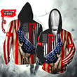 American Viking Flag Ripped Axe Of Nordic Warrior Customized All Over Print Zip Hoodie