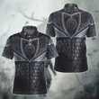 Viking Raven Of Odin Black Leather Pattern Armor All Over Print Polo