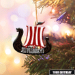 Viking Ship Ornament Brown Color Viking Christmas Gift - Am Style Design - Amaze Style™