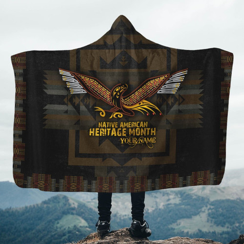 Eagle Wings Native American Heritage Month Personalized All Over Print Hooded Blanket
