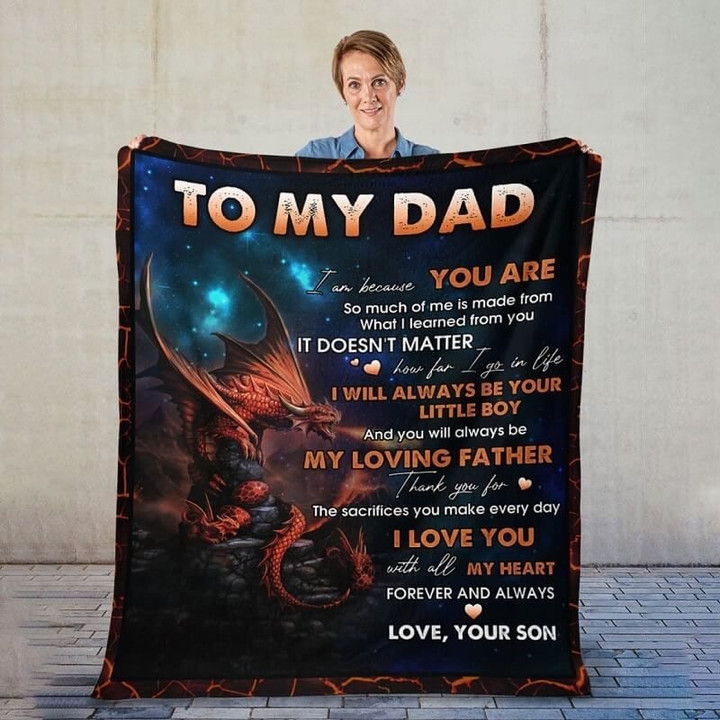 Father And Son To My Dad Dragon 3D All Over Print Blanket