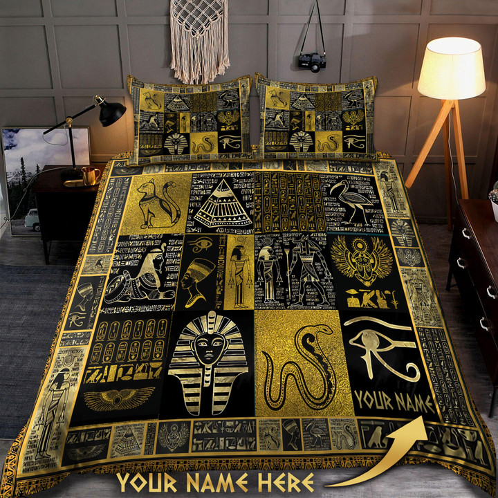 Ancient Egypt Quilting Pattern Art Personalized 3D All Over Print Bedding Set