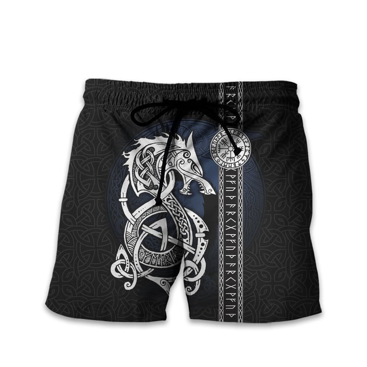 Viking Old Norse Fenrir Art The Wolf Of Ragnarok Customized All Over Print Short Pant