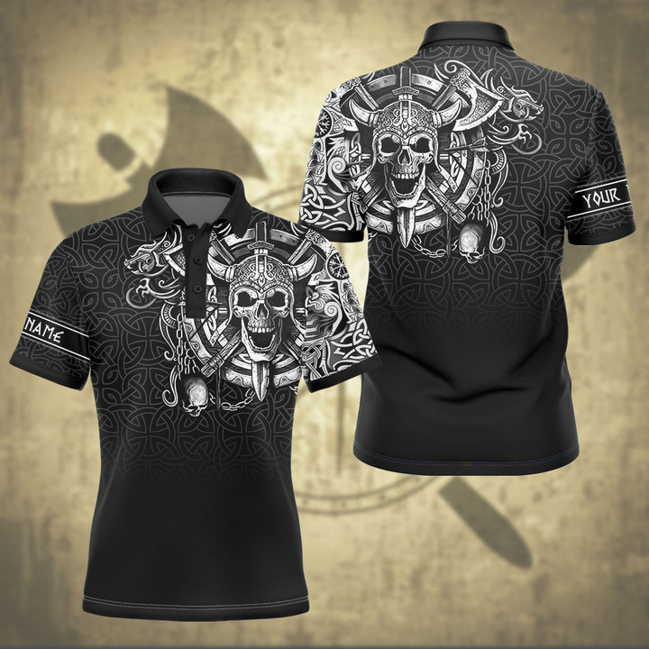 Viking Old Norse Skull Tattoo Art Customized All Over Print Polo
