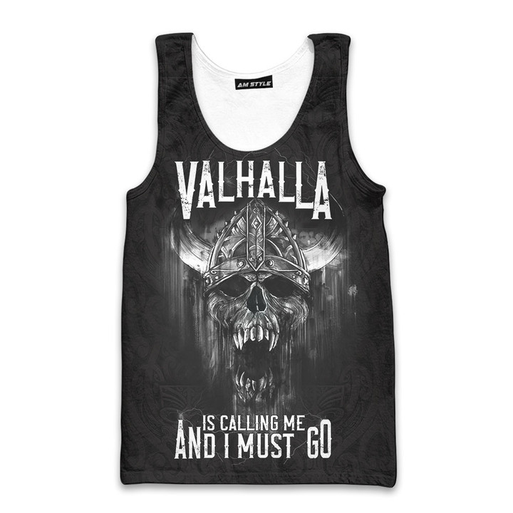 Viking Skull Valhalla Is Calling And I Must Go Personalized All Over Print Tank Top