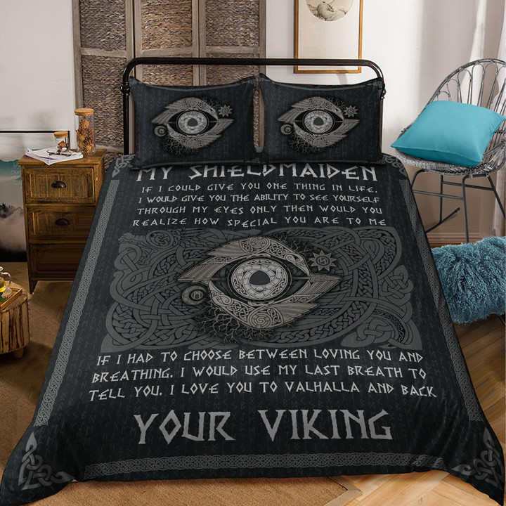 Shieldmaiden Odin'S Eye Personalized All Over Print Bedding Set