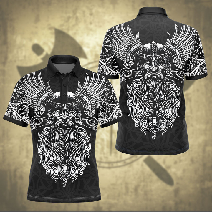 Viking Old Norse King Of Asgard Odin The All Father Tattoo Design All Over Print Polo