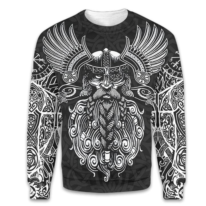 Viking Old Norse King Of Asgard Odin The All Father Tattoo Design All Over Print Sweatshirt