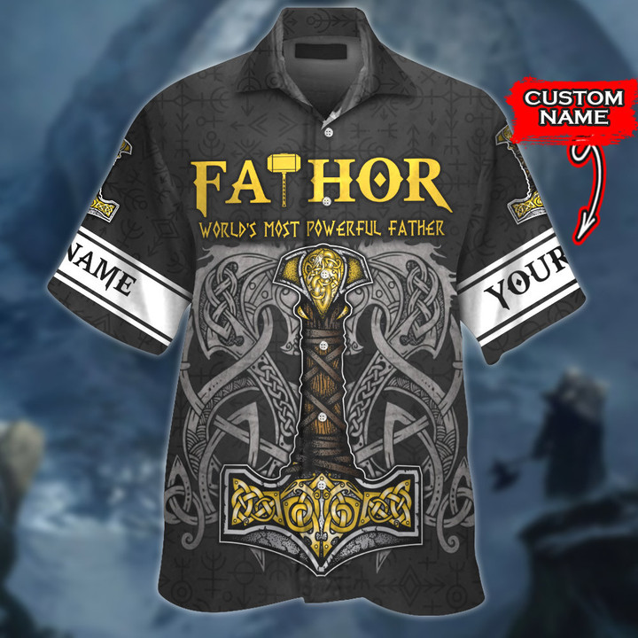 Viking Old Norse Tattoo Fa-Thor Like A Dad But Way Cooler Personalized All Over Print Hawaii Shirt