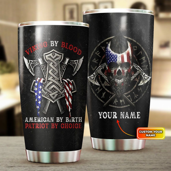 Personalized American Viking Old Norse Warrior By Blood Patriot All Over Print Tumbler