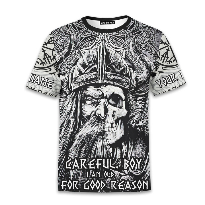 Viking Nordic Warior Art Careful Boy I'm Old For Good Reason Customized All Over Print T-Shirt