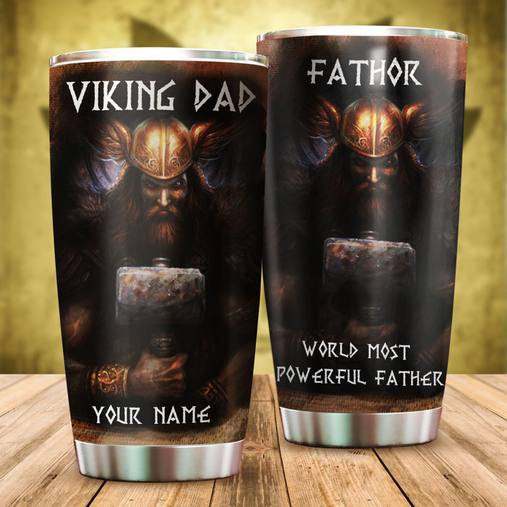 Viking Fathor Father's Day Gift For Dad Personalized All Over Print Tumbler