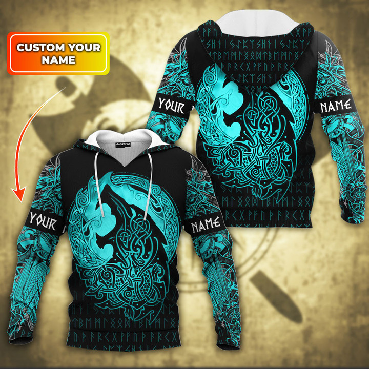 Viking Fenrir Art Wolf Of Ragnarok Old Norse Tattoo Customized All Over Print Hoodie