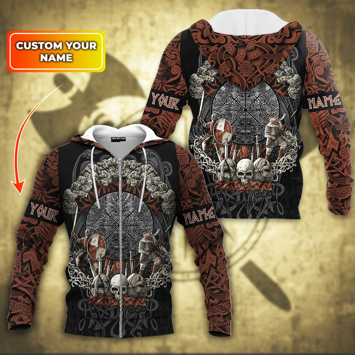 Viking Nordic Tree Of Life Old Norse Pattern Customized All Over Print Zip Hoodie