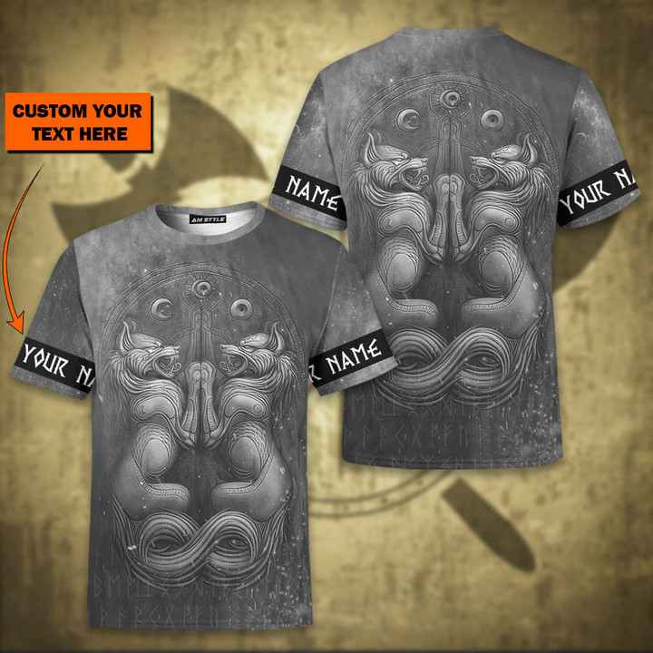 Hati And Skoll Viking Old Norse Mythology Art Customized All Over Print T-Shirt
