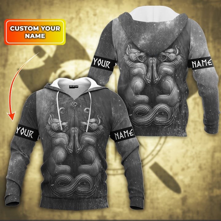Hati And Skoll Viking Old Norse Mythology Art Customized All Over Print Hoodie