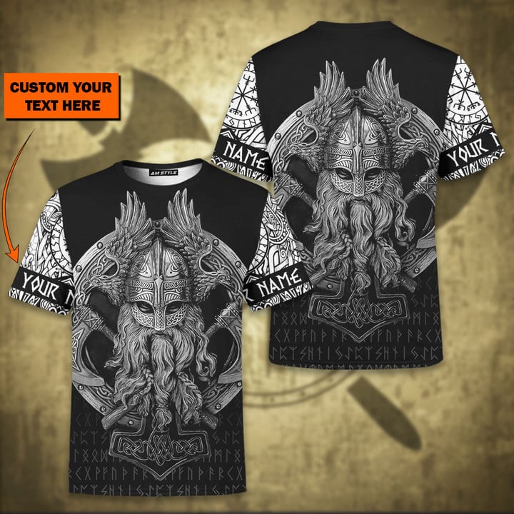 Viking Old Norse Warrior Art Odin The Allfather Bronze Customized All Over Print T-Shirt
