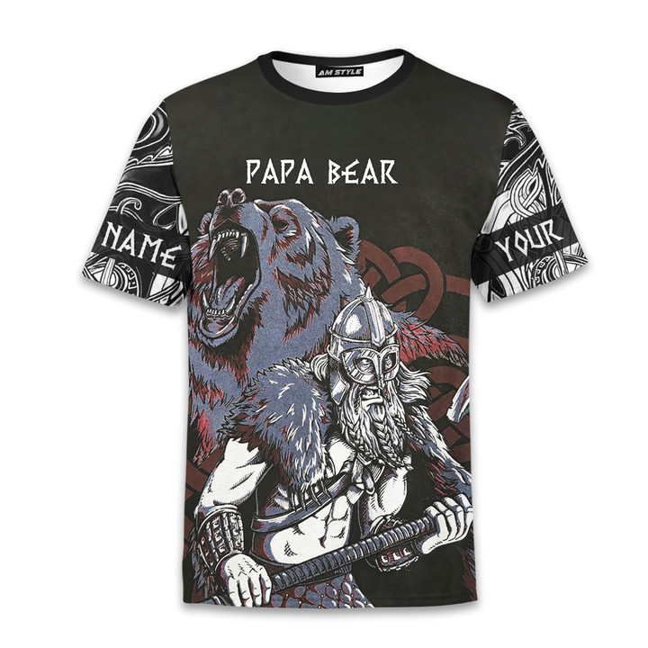 Viking Celtic Old Norse Warrior Papa Bear Father's Day Gift Customized All Over Print T-Shirt