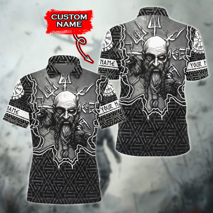 Viking Old Face Warrior Art Nordic Avatar Symbol Customized All Over Print Polo