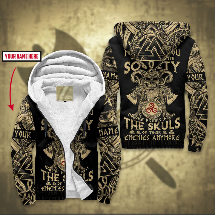 Viking Society Drinks From The Skulls Nordic Warrior Customized All Over Print Fleece Zip