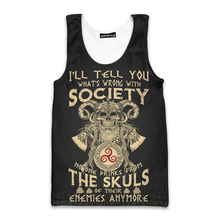 Viking Society Drinks From The Skulls Nordic Warrior Customized All Over Print Tank Top