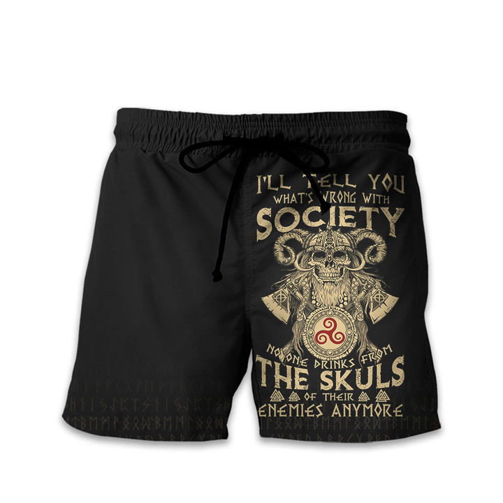 Viking Society Drinks From The Skulls Nordic Warrior Customized All Over Print Short Pant