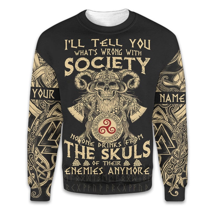 Viking Society Drinks From The Skulls Nordic Warrior Customized All Over Print Sweatshirt