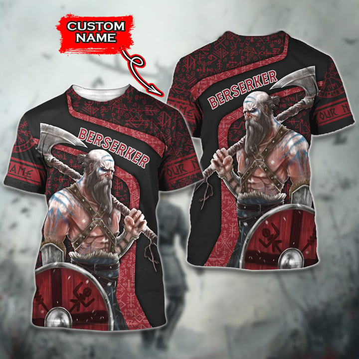 Viking Art Berserker Warrior Old Norse Mythology Customized All Over Print T-Shirt