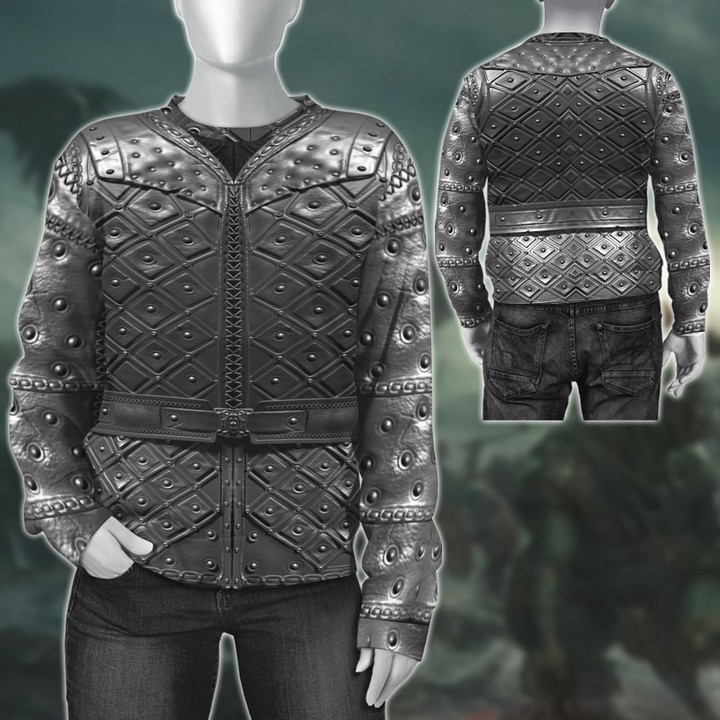 Viking Art Warrior Old Norse Mythology Black Armor All Over Print Sweatshirt