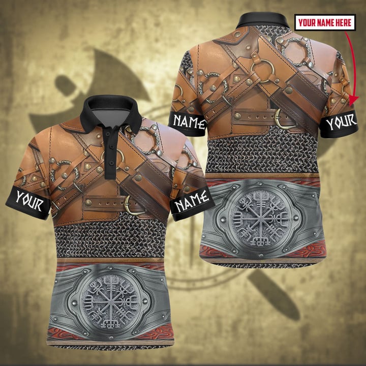 Viking Art Warrior Old Norse Mythology Leather Armor Customized All Over Print Polo
